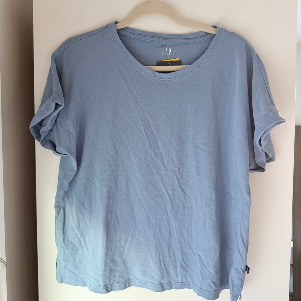 NEW | GAP BLUE COTTAGE COASTAL SOFT AND COZY RELAXED WASHED 100% COTTON T SHIRT